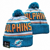 Dolphins Team Logo Aque Pom Cuffed Knit Hat YD,baseball caps,new era cap wholesale,wholesale hats